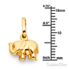 Mini Junior Elephant Charm Necklace with Singapore Chain - 14K Yellow Gold 16-22in thumb 1