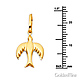 Mini Flying Bird Charm Pendant in 14K Yellow Gold - Petite thumb 1