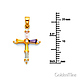 Small Multicolored Baguette CZ Cross Pendant in 14K Yellow Gold thumb 1
