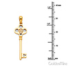Clover Key Pendant with CZ Accents in 14K Yellow Gold - Small thumb 1