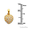 CZ Cluster Petite Heart Charm Necklace with Singapore Chain - 14K Yellow Gold 16-22in thumb 1