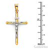 Medium Rod Crucifix Pendant in 14K Two-Tone Gold - Classic thumb 1