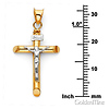 Small Rod Crucifix Pendant in 14K Two-Tone Gold - Classic thumb 2