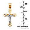 Small Patonce Crucifix Pendant in 14K Two-Tone Gold thumb 1