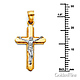 Small Milgrain Crucifix Pendant in 14K Two-Tone Gold thumb 2