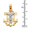 Small Heart Mariner's Cross Anchored Crucifix Pendant in 14K Two-Tone Gold thumb 1