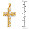 Large Shimmery Petal Cross Pendant in 14K Two-Tone Gold thumb 1