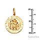 Small St. Christopher Medal Necklace with Braided Wheat Chain - 14K Yellow Gold (16-22in) thumb 1