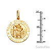 Saint Christopher Round Medal Pendant in 14K Yellow Gold 20mm thumb 2
