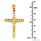 Large Floral Channel-Set CZ Crucifix Pendant in 14K Yellow Gold thumb 2