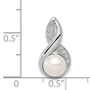 Freshwater Cultured Pearl & Diamond Infinity Pendant - Sterling Silver thumb 1