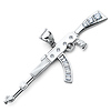CZ AK-47 Rifle Pendant in Sterling Silver (Rhodium) - Extra Large thumb 0