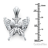 Butterfly Pendant with Round CZ Accents in Sterling Silver (Rhodium) - Small thumb 1