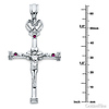 X-Large Irish Crown Glory CZ Crucifix Pendant - Sterling Silver (Rhodium) thumb 1