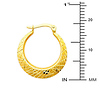 Crescent Crisscross Diamond-Cut Smooth Small Hoop Earrings - 14K Yellow Gold thumb 1