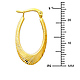 Diamond-Cut Smooth Medium Oval Hoop Earrings -  14K Yellow Gold thumb 1