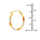 Diamond-Cut Small Oval Hoop Earrings - 14K Tricolor Gold thumb 1