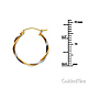 Twisted Small Hoop Earrings - 14K Two-Tone Gold 1.5mm x 0.67 inch thumb 1