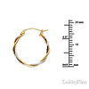 Twisted Small Hoop Earrings - 14K Two-Tone Gold 1.5mm x 0.67 inch thumb 1