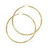 Diamond-Cut Satin Hinge Large Hoop Earrings - 14K Yellow Gold 2mm x 2.16 inch thumb 0