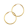 Polished Endless Medium Hoop Earrings - 14K Yellow Gold 1.5mm x 1 inch thumb 0