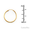 14K Yellow Gold Polished Endless Small Hoop Earrings - 1.5mm x 0.8 inch thumb 1