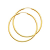 Polished Endless Large Hoop Earrings - 14K Yellow Gold 2mm x 1.8 inch thumb 0