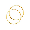 14K Yellow Gold Polished Endless Medium Hoop Earrings - 2mm x 1.37 inch thumb 0