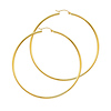 Polished Hinge Large Hoop Earrings - 14K Yellow Gold 2mm x 2.16 inch thumb 0