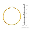 Polished Hinged Large Hoop Earrings - 14K Yellow Gold 2mm x 1.8 inch thumb 1