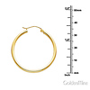 Polished Round Medium Hoop Earrings - 14K Yellow Gold 2mm x 1.38 inch thumb 1
