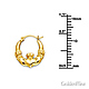 Crescent Petite Claddagh Hoop Earrings - 14K Yellow Gold thumb 1