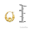 Crescent Petite Claddagh Hoop Earrings - 14K Yellow Gold thumb 1