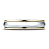 4.5mm 14K Two-Tone Gold Comfort Fit High Polished Benchmark Wedding Band thumb 2
