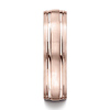 6mm 14K Rose Gold Parallel Grooves Benchmark Wedding Band thumb 1