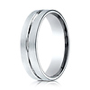 6mm Flat Groove Comfort Fit 14K White Gold Benchmark Wedding Ring thumb 1