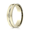 6mm Flat Groove Comfort Fit 14K Yellow Gold Benchmark Wedding Band thumb 1