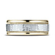 8mm 14K Two-Tone Gold Hammered Benchmark Wedding Band thumb 1