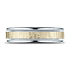 6mm 14K Two-Tone Gold Hammered Benchmark Wedding Band thumb 1