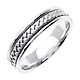 5.5mm Modern Hand-Woven Braided Wedding Band in 14K White Gold thumb 1