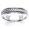 5.5mm Modern Hand-Woven Braided Wedding Band in 14K White Gold thumb 0