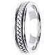5.5mm Modern Hand-Woven Braided Wedding Band in 14K White Gold thumb 2