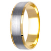 6mm Brushed Center 14K Two-Tone Gold Men's Wedding Band thumb 2