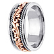 9mm Art Deco Rose Gold Flourish 14K Two Tone Wedding Ring for Men thumb 2