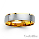 6mm Brushed Center 14K Two-Tone Gold Men's Wedding Band thumb 1