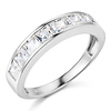 8-Stone Channel Princess CZ Wedding Band in 14K White Gold 1.3ctw thumb 0