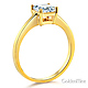 1-CT Basket Prong Princess-Cut Solitaire CZ Engagement Ring in 14K Yellow Gold thumb 1