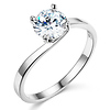 Bypass 1-CT Round-Cut CZ Engagement Ring Solitaire in 14K White Gold thumb 0