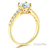 Trellis Cathedral 1-CT Round-Cut CZ Engagement Ring in 14K Yellow Gold thumb 1