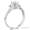 3-Stone Knife-Edge Cathedral Round-Cut CZ Engagement Ring in 14K White Gold thumb 1